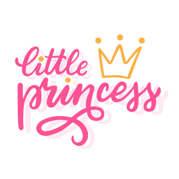 Όμορφα γράμματα στο στυλ των γραμμάτων "Μικρή πριγκίπισσα" με ένα στέμμα. Διανυσματικά γραφικά. - Διάνυσμα, εικόνα