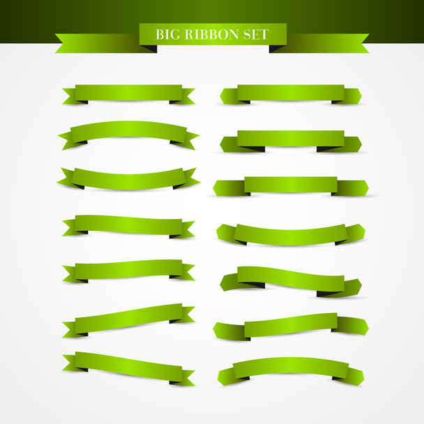 Collection of green Ribbons - Vector, Image