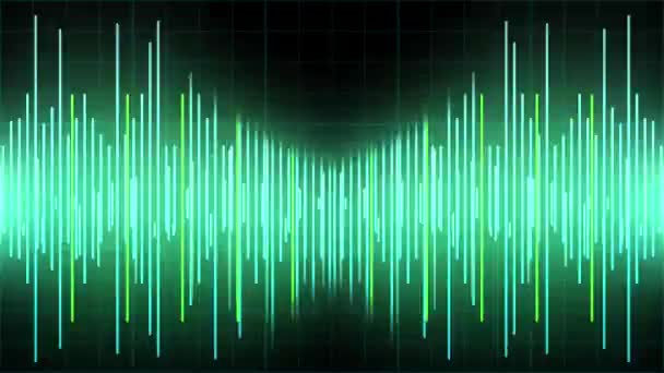 Audio levels pulsating on black background animation concept abstract - Video