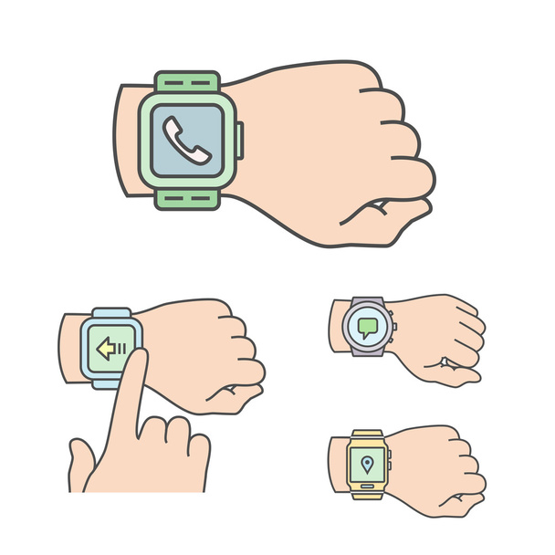Smartwatch-Illustrationen - Vektor, Bild