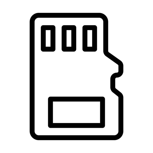 Ikona Sd Card Vector Thick Line do użytku osobistego i komercyjnego - Wektor, obraz