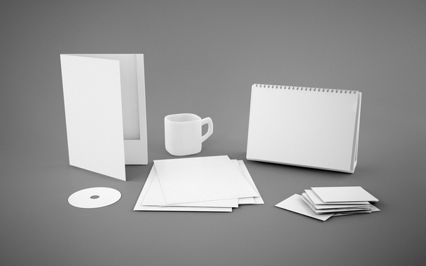 Corporate identity template on gray background - Foto, afbeelding