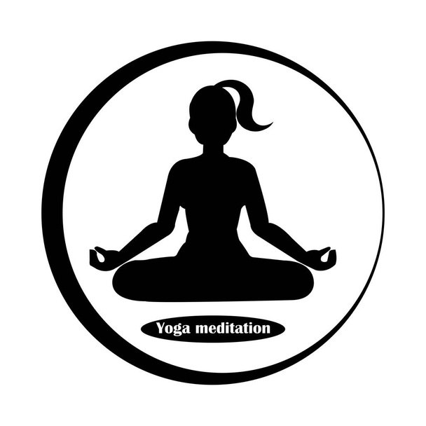 Yoga icon.Meditation icon vector illustration design symbol. - Вектор,изображение
