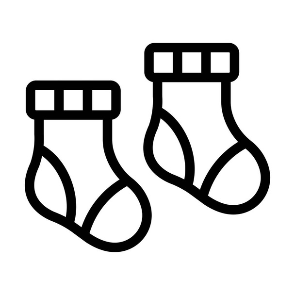 Детские носки вектор толстая линия икона для личного и коммерческого использования - Вектор,изображение