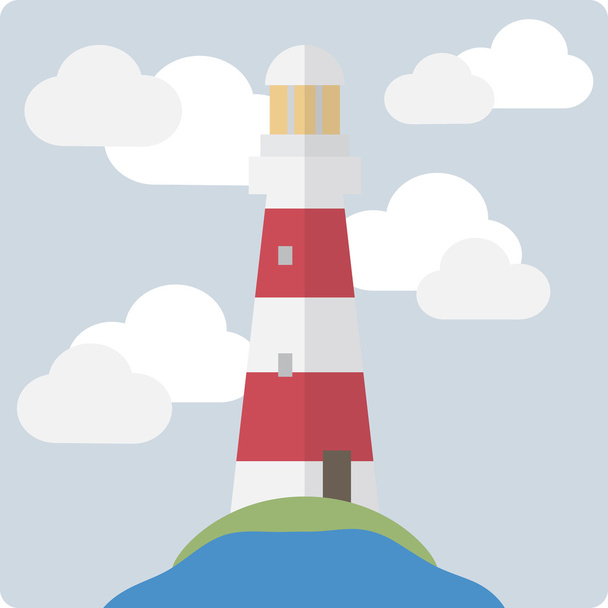 Flat Lighthouse - Vector, Image