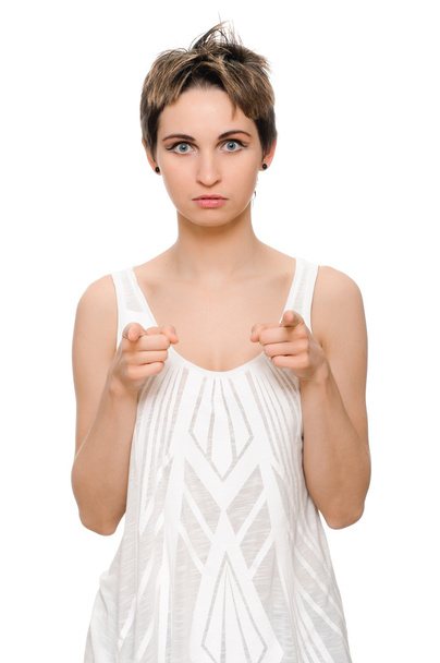 woman pointing her finger at you - Photo, Image