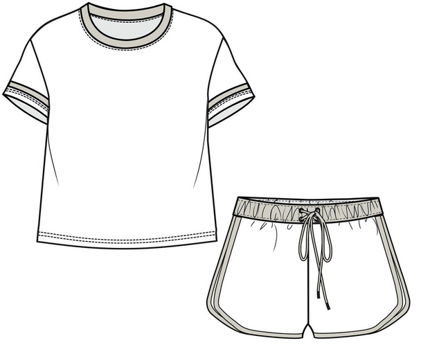 T shirt and shorts set vector illustration  - Vektör, Görsel