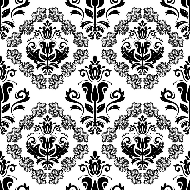 Damast naadloze patroon. Kleuren zwart en wit - Foto, afbeelding