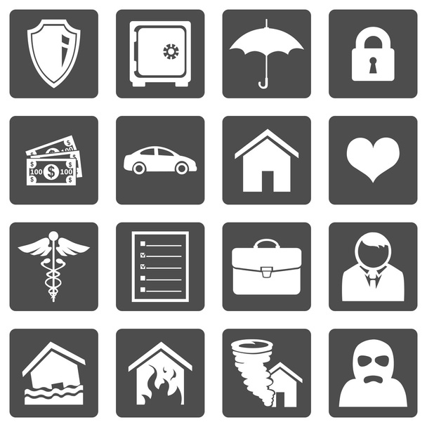Conjunto de iconos de seguros
 - Vector, imagen