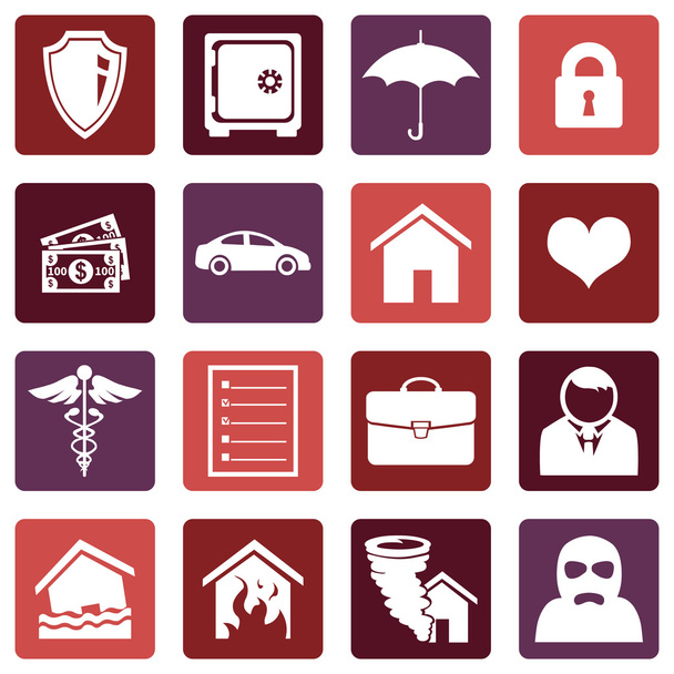 Set of Insurance Icons - Vector, Image