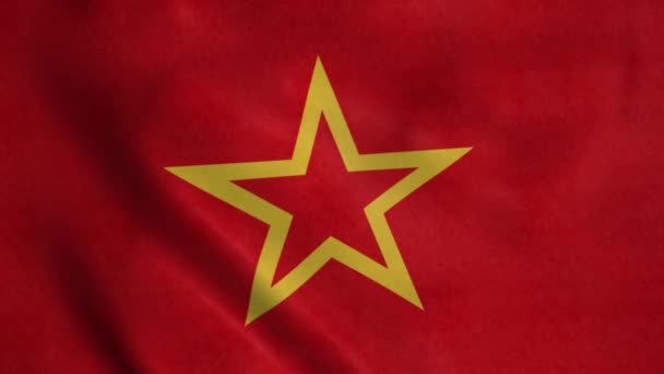 Red Army flag blowing in the wind. Realistic flag background. - Footage, Video