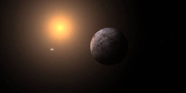 Exoplanet Proxima Centauri b with Alpha Centauri binary stars and red dwarf star - Фото, зображення