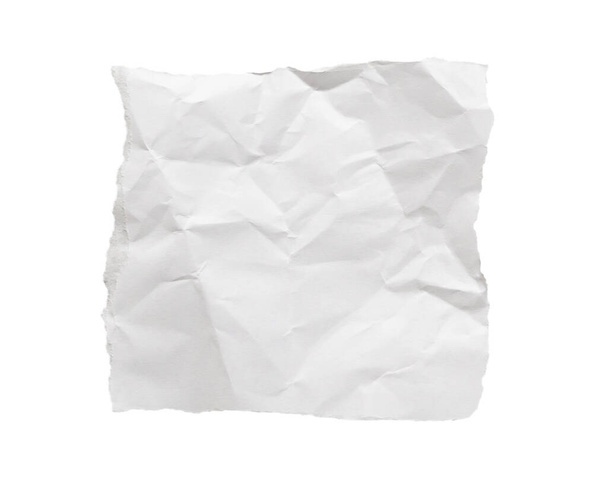 morceau de papier blanc déchirure isolé sur fond blanc - Photo, image