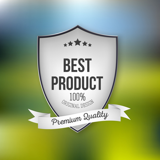 Best product shield isolated on blurred background - Вектор, зображення