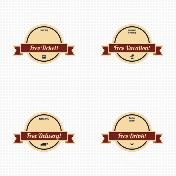 Various free retro badge theme - ベクター画像