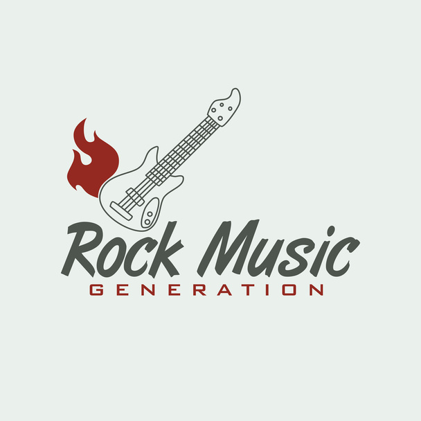Винтажный стиль рок-гитары
 - Вектор,изображение