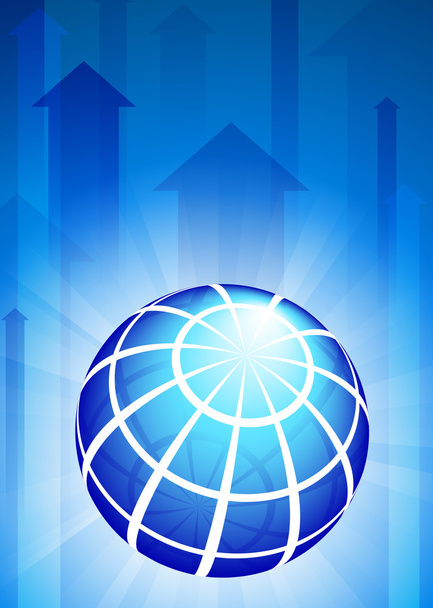 Globe sur fond Flèche bleue
 - Vecteur, image