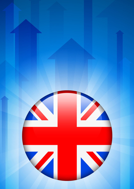 United Kingdom Flag Icon on Internet Button - Vektör, Görsel