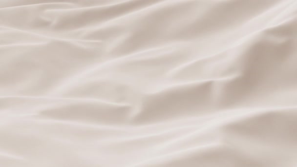 Tejido de seda beige claro lechoso abstracto de la onda del fondo del tejido del pastel que agita el textil 3D hace que revolotee la textura líquida ondulada de la crema de leche del aqua del líquido. Animación movimiento diseño negocios anuncios fondo de pantalla - Metraje, vídeo