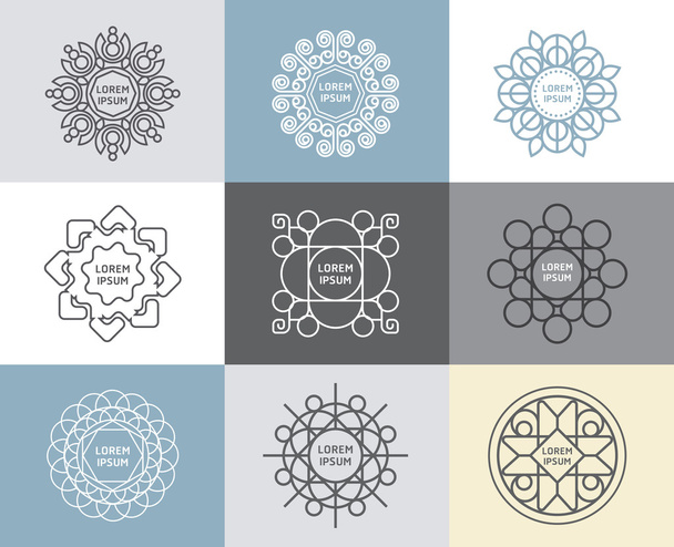 Set of calligraphic , flower templates - Vector, Image
