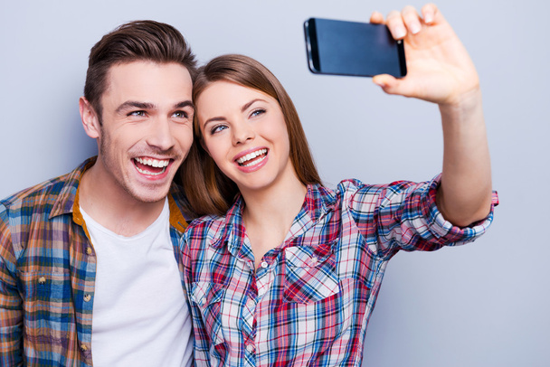 Loving couple making selfie - Photo, image