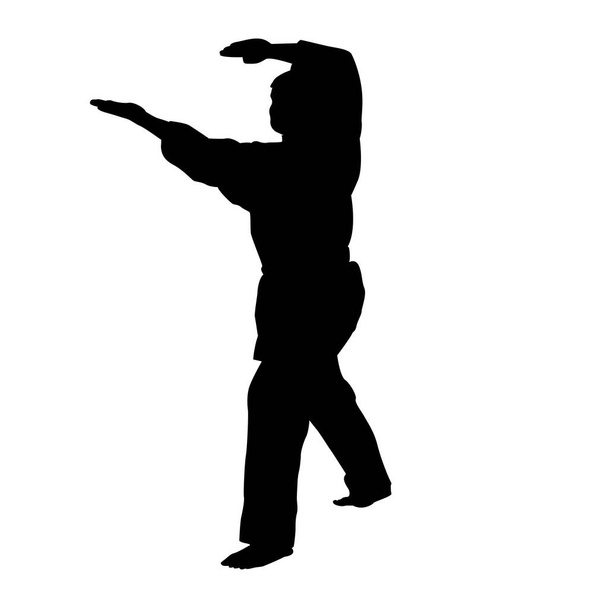 icon of man doing taekwondo kick vector illustration design - Vector, Image