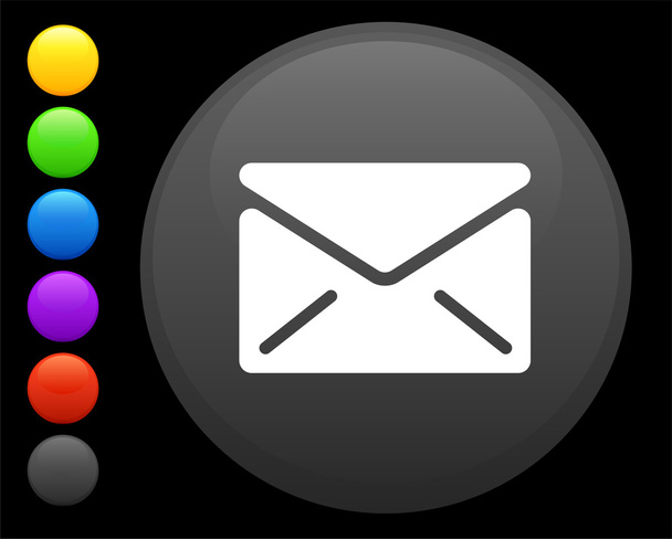 envelope icon on round internet button - Wektor, obraz