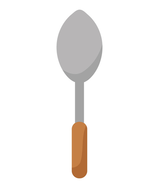 spoon utensil kitchen icon isolated - ベクター画像