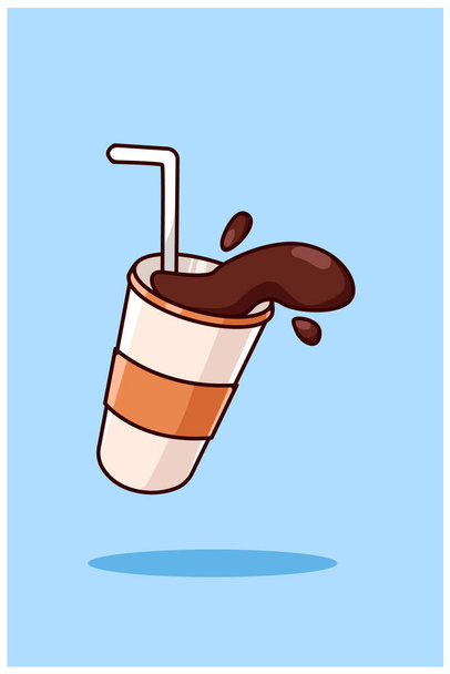 Illustration of coffee cartoon - Vektör, Görsel