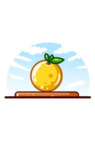 Orange icon cartoon illustration - Vector, Imagen