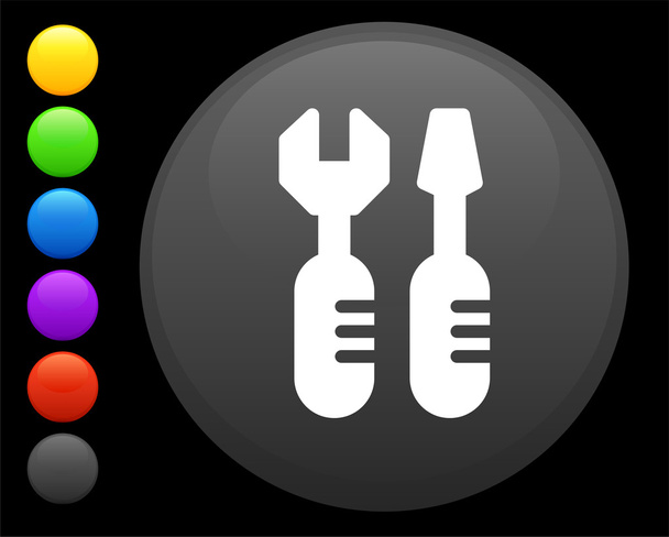 work tools icon on round internet button - Vector, imagen