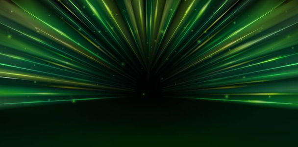 vector illustration abstract green tunnel backgrounds for ecommerce signs retail shopping, advertisement business agency, ads campaign marketing, backdrops space, landing pages, header webs, animation - Vector, Image
