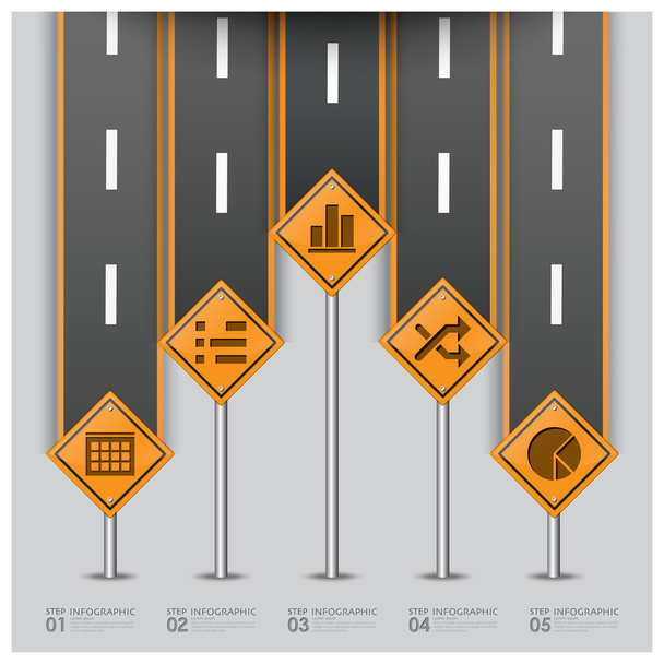 Road And Street Traffic Sign Business Infographic - Вектор, зображення