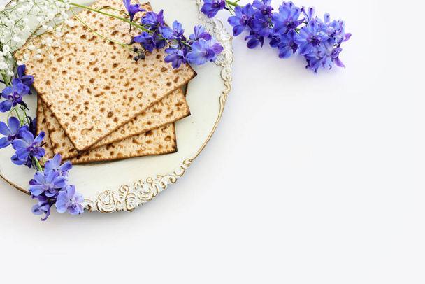 Pesah celebration concept (jewish Passover holiday) over isolated white background - Fotó, kép