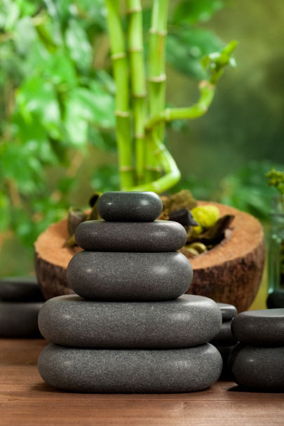 Spa massage - black stones - Photo, Image