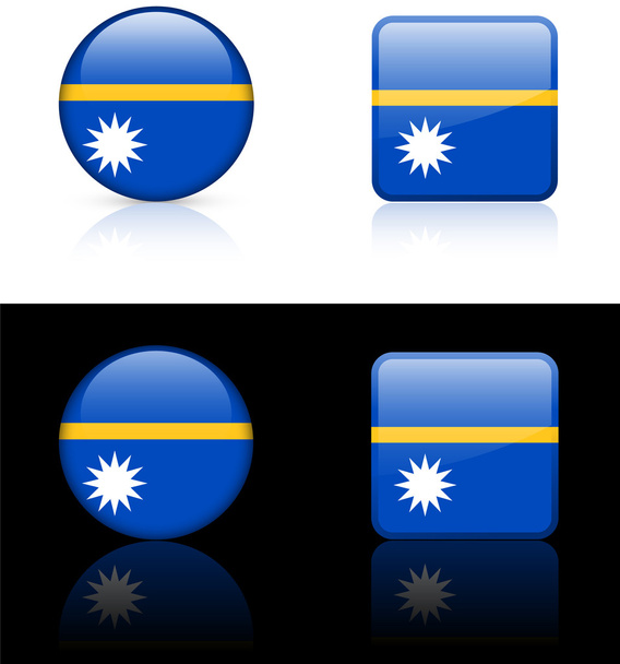 narau Flag Buttons on White and Black Background - Vetor, Imagem