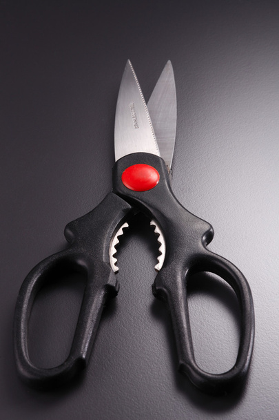 Open steel scissors - Фото, изображение