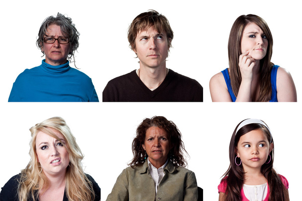 Six expressions people - Photo, Image