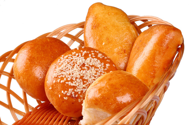 Basket of fresh baked rolls - Photo, Image