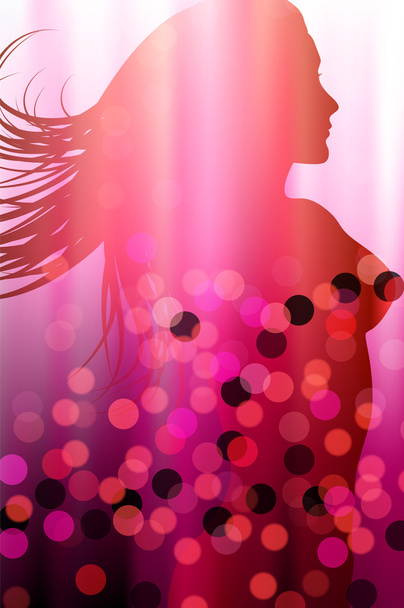 Sexy Woman on Lens Flare Background - Vector, Image