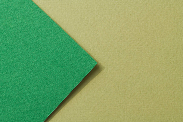 Rough kraft paper background, paper texture different shades of green. Mockup with copy space for text - Zdjęcie, obraz