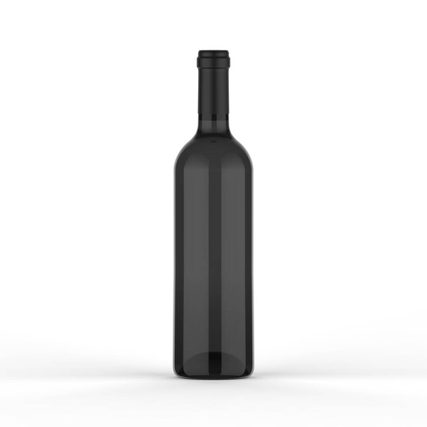 Wine bottle mockup for branding and mockup, 3d render illustration. - 写真・画像