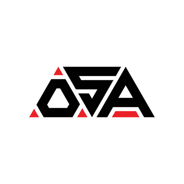 OSA triangle lettre logo design avec forme de triangle. OSA triangle logo design monogramme. Modèle de logo vectoriel triangle OSA avec couleur rouge. Logo triangulaire OSA Logo simple, élégant et luxueux. OSA - Vecteur, image