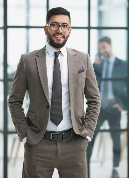 portrait of confident businessman with arms crossed - Photo, image