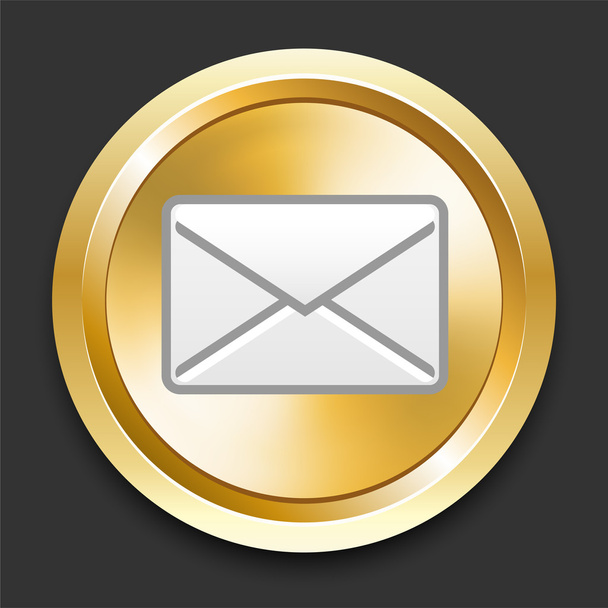 Mail Envelope on Golden Internet Button - Vecteur, image