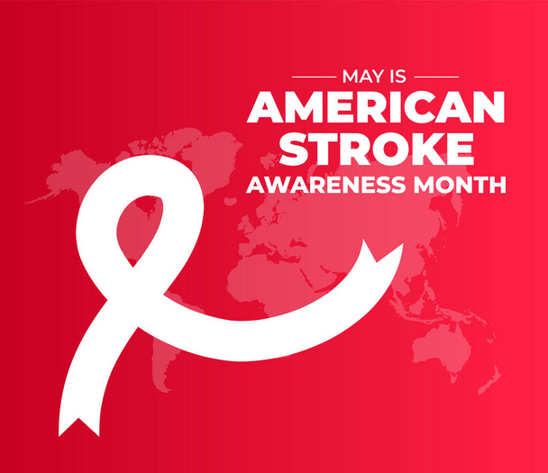 American Stroke Awareness Month Hintergrund oder Banner-Design-Vorlage feiern im Mai - Vektor, Bild