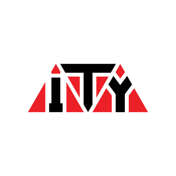 Diseño del logotipo de letra triángulo ITY con forma de triángulo. Diseño del logotipo del triángulo ITY monograma. Plantilla de logotipo del triángulo ITY con color rojo. Logo triangular ITY Logotipo simple, elegante y lujoso. OIT - Vector, Imagen