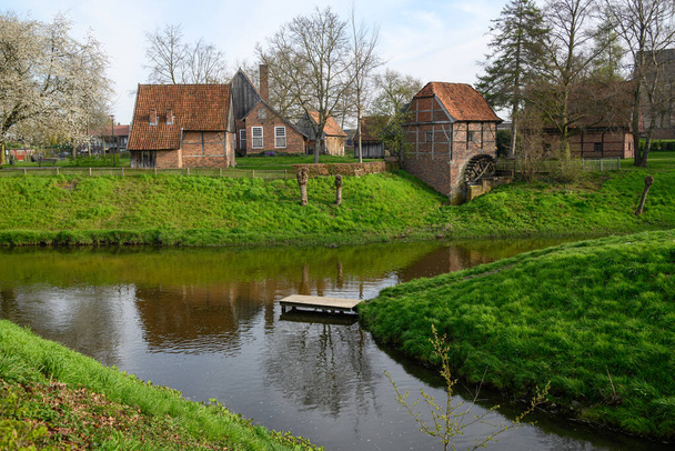the city of Vreden at the berkel river in germany - 写真・画像