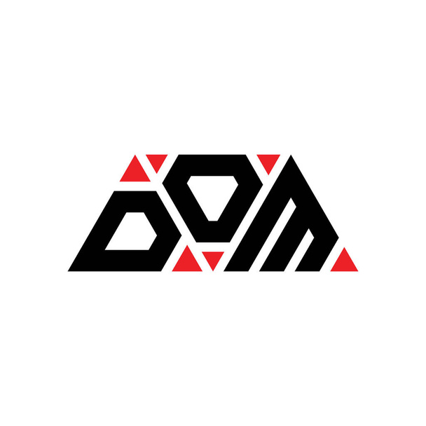 DOM háromszög betűs logó design háromszög alakú. DOM háromszög logó design monogram. DOM háromszög vektor logó sablon piros színű. DOM háromszög logó Egyszerű, Elegáns és Luxus Logó. Szám - Vektor, kép