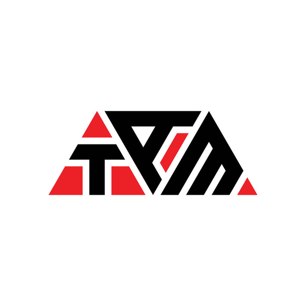 Projeto do logotipo da letra do triângulo TAM com forma de triângulo. monograma de design do logotipo do triângulo TAM. Modelo de logotipo do vetor triângulo TAM com cor vermelha. Logotipo triangular TAM Logotipo simples, elegante e luxuoso. TAM - Vetor, Imagem